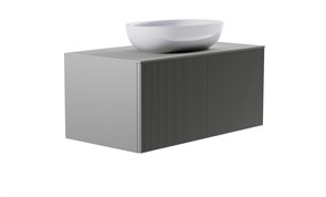 ASTRA-FORM Тумба подвесная М-40 90см 1ящ NCS S 3502-y мат./волна, раковина Атрия бел гл, столешница Solid в цвете 4631177714825