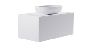 ASTRA-FORM Тумба подвесная М-40 100см 1ящ белый матовый/волна, раковина Атрия бел глянец, столешница Solid бел матовый 4631177714931
