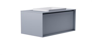 ASTRA-FORM Тумба подвесная Фрейм 90см 1ящ NCS S 3005-R80B мат., раковина Антарес бел гл, столешница Solid в цвете 4631177715310