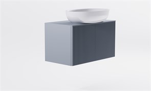 ASTRA-FORM Тумба подвесная М-40 Slim 70см 1ящ NCS S 3005-R80B мат./волна, раковина Атрия бел гл, столешница Solid в цвете 4631177715914