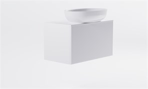 ASTRA-FORM Тумба подвесная М-40 Slim 70см 1ящ белый мат./волна, раковина Атрия бел глянц, столешница Solid белый мат. 4631177715952