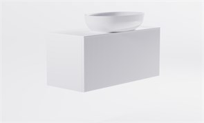 ASTRA-FORM Тумба подвесная М-40 Slim 100см 1ящ белый мат./волна, раковина Атрия бел глянц, столешница Solid белый мат. 4631177716133