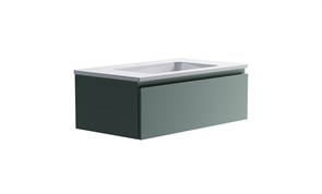 ASTRA-FORM Нижний шкаф Альфа 90 с 1 ящиком зеленый (NCS S 3005-B80G матовый) +  Раковина 