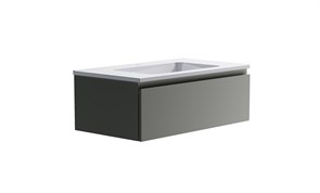 ASTRA-FORM Нижний шкаф Альфа 90 с 1 ящиком серо-бежевый (NCS S 3502-Y матовый) +  Раковина 