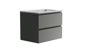 ASTRA-FORM Нижний шкаф Альфа 70 с 2 ящиками серо-бежевый (NCS S 3502-Y матовый) + Раковина 