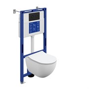 CERSANIT Комплект BRASKO SMART DPL EO slim инсталляция AQUA 50 PRIME P кнопка ACCENTO CIRCLE  пластик черный матовый LP А69321