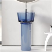 ABBER Раковина отдельностоящая прозрачная  Kristall AT2702Saphir синяя AT2702Saphir