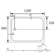 ABBER Душевой поддон AD3C129 120х90 прямоугольный, акриловый, белый AD3C129