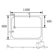 ABBER Душевой поддон AD3C148 140х80 прямоугольный, акриловый, белый AD3C148