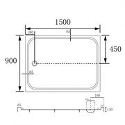 ABBER Душевой поддон AD3C159 150х90 прямоугольный, акриловый, белый AD3C159