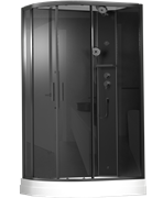 TIMO Premium ILMA Black 902 R душевая кабина с крышей, хамам и стульчиком 120*80*222 ILMA902RB-roof-902R-T-STILMA-T-CH/C