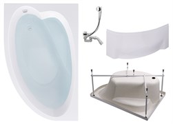 TIMO Комплект Акриловая ванна IVA1610L 160*100*70+Каркас + Слив-перелив+Фронтальная панель IVA1610L-KTIVA16-SPV1505-FPIVA16L