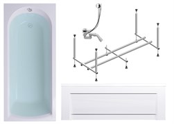 TIMO Комплект Акриловая ванна MIKA1770 170*70*58+Каркас + Слив-перелив+Фронтальная панель MIKA1770-KT17-SPV1505-FP17S