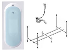 TIMO Комплект Акриловая ванна ROHA1470 140*70*58+каркас+слив-перелив ROHA1470-KT14-SPV1505