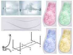 TIMO Комплект Акриловая ванна VINO1590R 150*90*66+Каркас + Слив-перелив+Гидромассаж 6 форсунок+Гидромассаж спины 3 форсунки+Хромотерапия+Фронтальная панель VINO1590R-KTVINO15-SPV1505-T-CM-T-BM-T-CT-FPVINO15R