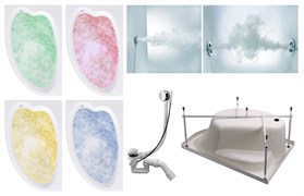 TIMO Комплект Акриловая ванна IVA1610L 160*100*70+Каркас + Слив-перелив+Гидромассаж 6 форсунок+Гидромассаж спины 3 форсунки+Хромотерапия IVA1610L-KTIVA16-SPV1505-T-CM-T-BM-T-CT