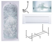 TIMO Комплект Акриловая ванна MIKA1570 150*70*58+Каркас + Слив-перелив+Гидромассаж 6 форсунок+Фронтальная панель MIKA1570-KT15-SPV1505-T-CM-FP15S