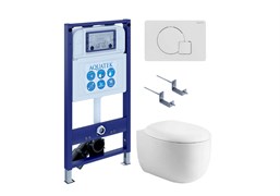 AQUATEK SET АЛЬТАИР cm-066 4в1 (рама INS-0000025 +крепление KKI-0000002 +кнопка KDI-0000066 +унитаз AQ1980-00 +тонкое сиденье с механиз) SET AQUATEK АЛЬТАИР cm-066 4в1