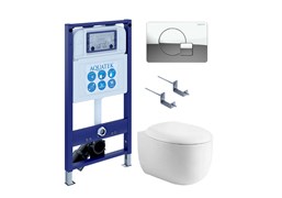 AQUATEK SET АЛЬТАИР cm-067 4в1 (рама INS-0000025 +крепление KKI-0000002 +кнопка KDI-0000067 +унитаз AQ1980-00 +тонкое сиденье с механиз) SET AQUATEK АЛЬТАИР cm-067 4в1