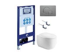 AQUATEK SET АЛЬТАИР cm-070 4в1 (рама INS-0000025 +крепление KKI-0000002 +кнопка KDI-0000070 +унитаз AQ1980-00 +тонкое сиденье с механиз) SET AQUATEK АЛЬТАИР cm-070 4в1