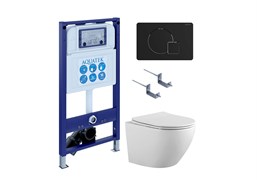 AQUATEK SET ЕВРОПА-069 4в1 (рама INS-0000025 +крепление KKI-0000002 +кнопка KDI-0000069 +унитаз AQ1901-00 +тонкое сиденье sc) SET AQUATEK ЕВРОПА-069 4в1