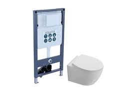 AQUATEK SET СИРИУС-INSP01 (рама INSP-0000001 (без клавиши и крепежа) + унитаз AQ1582T-00 СИРИУС TORNADO с тонким сиденьем soft-close) SET AQUATEK СИРИУС-INSP01