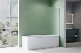 AQUATEK Шторка на ванну стеклянная 80см, одноэлементная, поворотная, профиль хром, стекло рифленое, закаленное AQ.BS.080.2CH