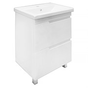 AZARIO Комплект Тумба KANTRI 60/2Н 605х405х870 напольная, с раковиной Фостер 60, белый глянец (CS00097250) CS00097250