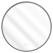 AZARIO Зеркало Димион D600, круглое, с подсветкой и диммером, 3 режима, сенсорный выключатель, с подогревом, серый матовый (АZ-LED010525) АZ-LED010525