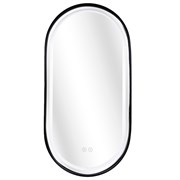 AZARIO Зеркало Блейк 500х1000, овальное, с подсветкой и диммером, 3 режима, сенсорный выключатель, с подогревом, черный матовый (АZ-LED011125) АZ-LED011125
