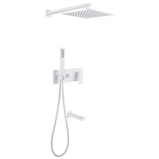 ABBER Душевая система Daheim AF8217W скрытого монтажа с изливом, белая матовая AF8217W