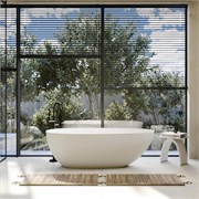 ABBER Ванна из искусственного камня Stein AS9611-1.6 белая матовая AS9611-1.6