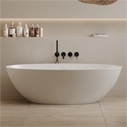 ABBER Ванна из искусственного камня Stein AS9625-1.6 белая матовая AS9625-1.6