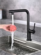 AQUAme AQM9903MB  Cucina Смеситель для кухни  с выдвижным L-образным изливом, с подключением к фильтру с питьевой водой, черный матовый AQM9903MB