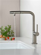 AQUAme AQM9903BN  Cucina Смеситель для кухни  с выдвижным L-образным изливом, с подключением к фильтру с питьевой водой, никель шлифованный AQM9903BN