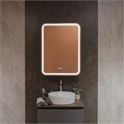 AQUAme AQM9204 600х800 Зеркальный шкаф ЛЕВЫЙ с подсветкой, подогревом и часами, корпус Антрацит AQM9204