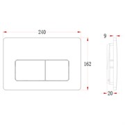VECONI Кнопка смыва FLUSH V5, FLV5-GM, 240х162х9, пластик, оружейная сталь матовая FLV5-GM