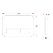VECONI Кнопка смыва FLUSH V12, FLV12-CM, 240х162х7, пластик, хром матовый FLV12-CM