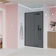 VECONI Душевая дверь Evo 100 GR, 1800x1950, графит брашинг, стекло тонированное матовое E1-GR-180-12-C9