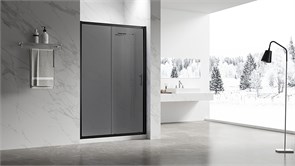 VECONI Душевая дверь раздвижная Vianno VN-55BT, 1300x1950, Черный, стекло тонированное VN55BT-130-05-C8