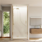 VECONI Душевая дверь распашная Vianno VN-73G, 800x1950, Золото брашинг, стекло прозрачное VN73G-80-01-C4