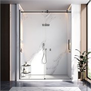 VECONI Душевая дверь раздвижная Vianno VN-75B, 1500x2000, черный матовый, стекло прозрачное VN75B-150-01-C4