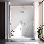 VECONI Душевая дверь раздвижная Vianno VN-75GR, 1600x2000, графит брашинг, стекло прозрачное VN75GR-160-01-C4