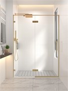 VECONI Душевая дверь распашная  Premium Alassio G, 1400х2000, брашированное золото, стекло прозрачное осветленное AL-140-00-G-C4