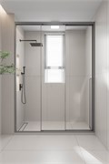 VECONI Душевая дверь раздвижная Premium Prato 300 GR-L, 1200х2000, графит брашированный, стекло прозрачное PR3/L-120-01-GR-C4
