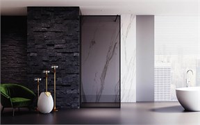 VECONI Душевая перегородка Korato KR-81BT, 700x2000, черный матовый, стекло тонированное KR81BT-70-05-C8