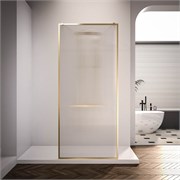 VECONI Душевая перегородка Korato KR-90GF, 1000x2000, брашированное золото, рифленое осветлённое KR90GF-100-08-C4