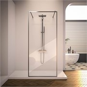 VECONI Душевая перегородка Korato KR-90GR, 1200x2000, брашированный графит, прозрачное стекло KR90GR-120-01-C4