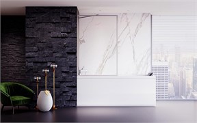 VECONI Шторка на ванну Palau PL-85, 500x1500, хром, стекло прозрачное PL85-50-01-C8