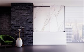 VECONI Шторка на ванну Palau PL-85GR, 500x1500, брашированный графит, стекло прозрачное PL85GR-50-01-C8